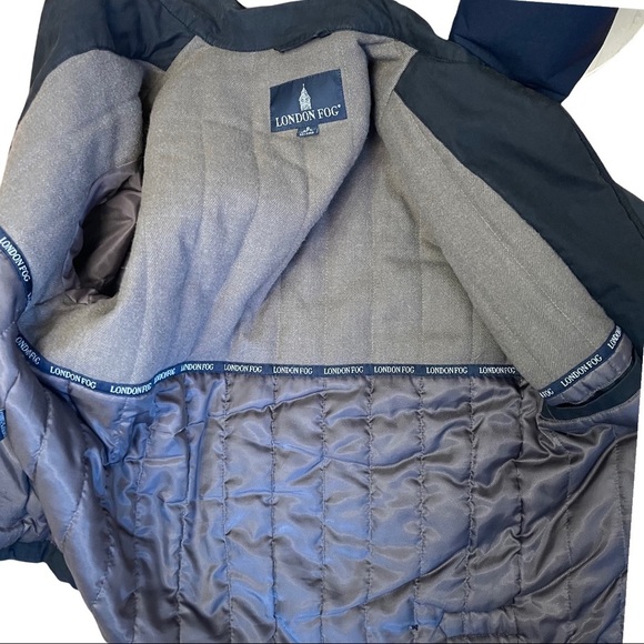 London Fog Men’s Black Full Zip Wool Lined Inner Pockets Bomber Style Ja… - Picture 9 of 14
